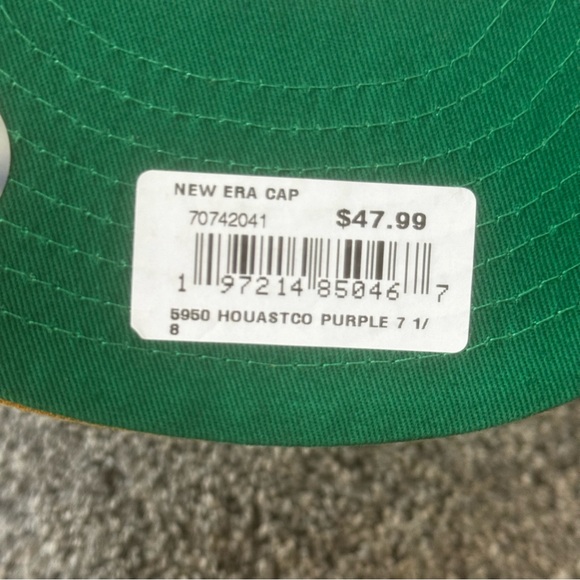 New Era Houston Astros Custom Patch Fitted Hat 7 1/8 Purple Gold NWT Colts .45 - Picture 8 of 11